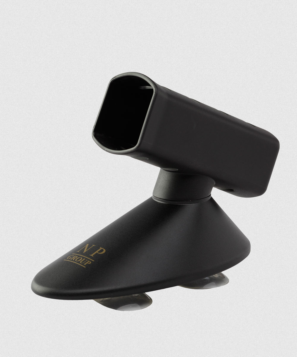 BLACK FLAT IRON HOLDER WITH  SUCTION BASE 