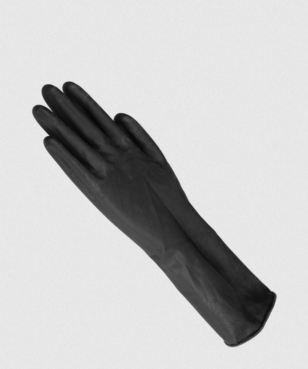 REUSABLE BLACK LATEX GLOVES (L)