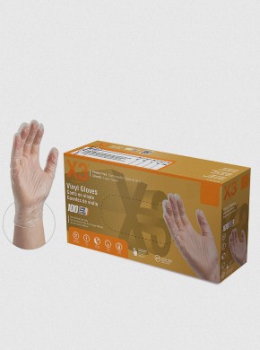 X3 POWDER FREE/LATEX FREE VINYL GLOVES (M)