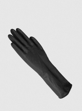 REUSABLE BLACK LATEX GLOVES (M)