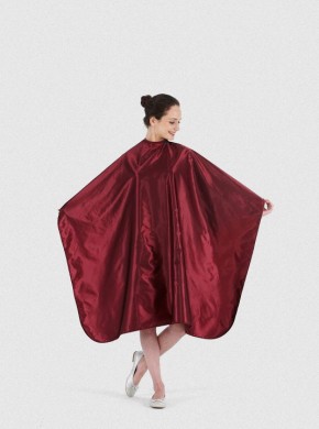 DELUXE GLIMMER SATIN CUTTING CAPE-BURGUNDY