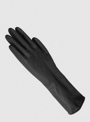 REUSABLE BLACK LATEX GLOVES (L)